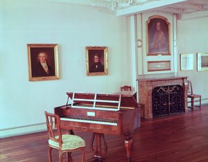 View of a Room with a Grand Piano Belonging to Ludwig van Beethoven (1770-1827) by German School